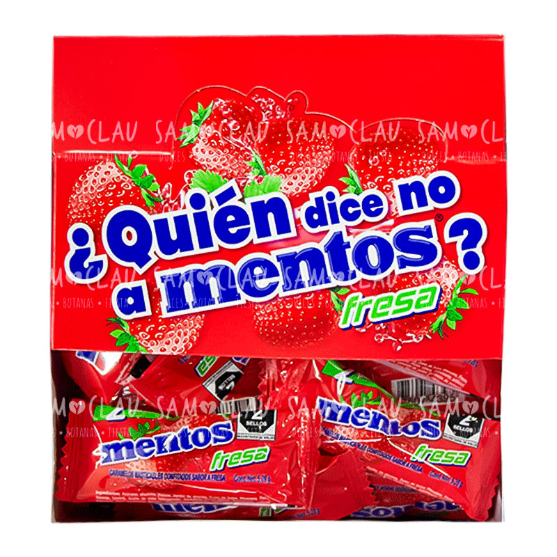 MENTOS BIPIEZA 40PZ FRESA 1C/10DISP