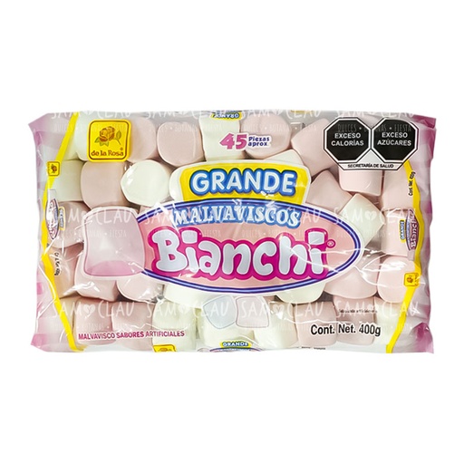 [A00177] BOMBON GRANDE BLANCO Y ROSA 400GR 1C/15BL