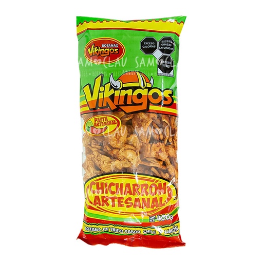[A00370] CHICHARRON ARTESANAL ENCHILADO VIKINGOS 400G 1B/8BLS