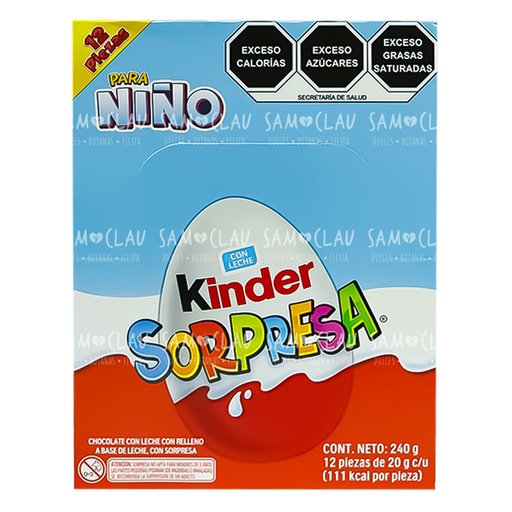 [A00915] KINDER SORPRESA 12PZ NIÑO-FIGURAS DE ACCION 1C/8DISP