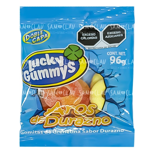 [A00980] LUCKY GUMMYS AROS DURAZNO 96G 1C/12BLS