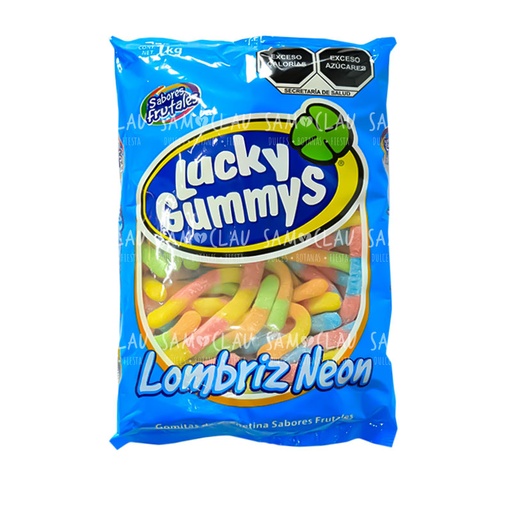 [A00988] LUCKY GUMMYS LOMBRICES NEON 1K 1C/8BLS