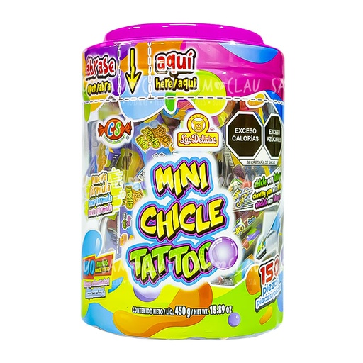 [A01132] MINI CHICLE TATTOO 150PZ 1CJ/24VIT