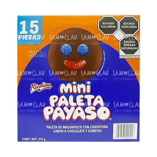 [A01168] MINI PALETA PAYASO 15PZ 1C/12DISP