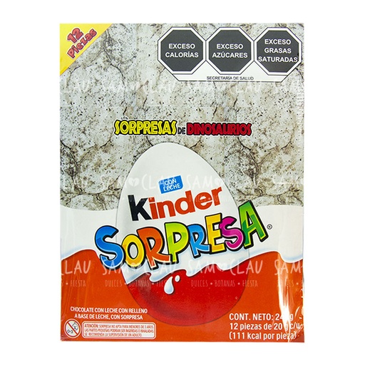 [A02099] KINDER SORPRESA 12PZ DINOSAURIO 1C/8DISP