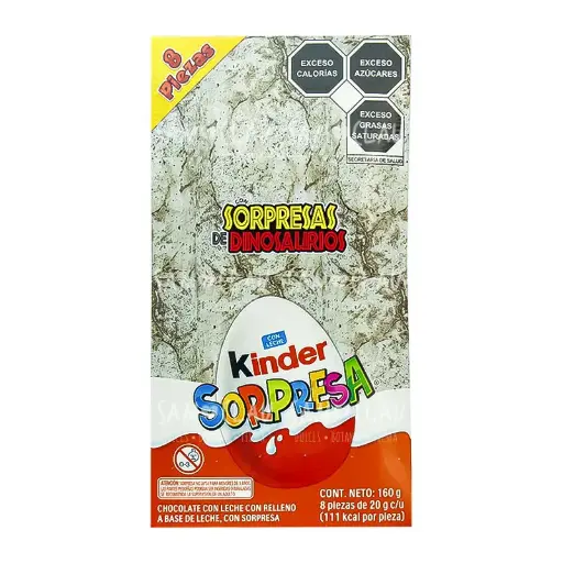 [A02100] KINDER SORPRESA 8PZ DINOSAURIOS 1C/12DISP