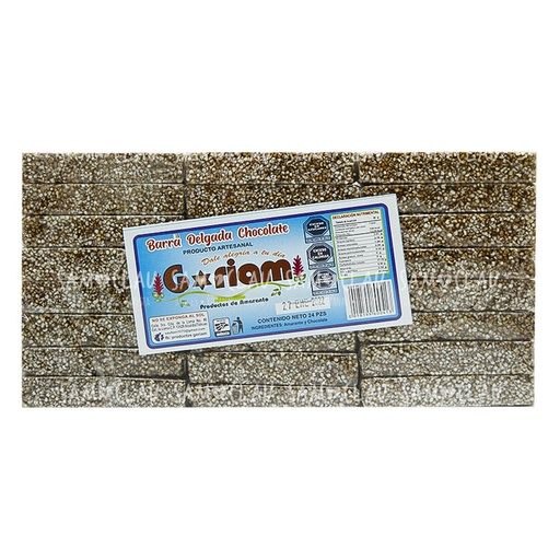 [A02181] BARRA DELGADA CHOCOLATE GORIAM 24PZ 1C/20PQ